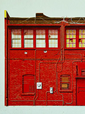 Siet Zuyderland - unieke A(rtist) P(roof) kleuren-litho "the red wall" met persoonlijke opdracht kopen? Bied vanaf 64!