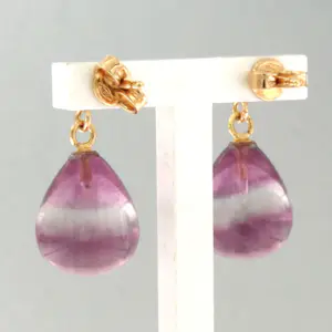 18k rosé gouden oorhangers met fluoriet en briljant geslepen diamant tot. 0.28ct kopen? Bied vanaf 475!