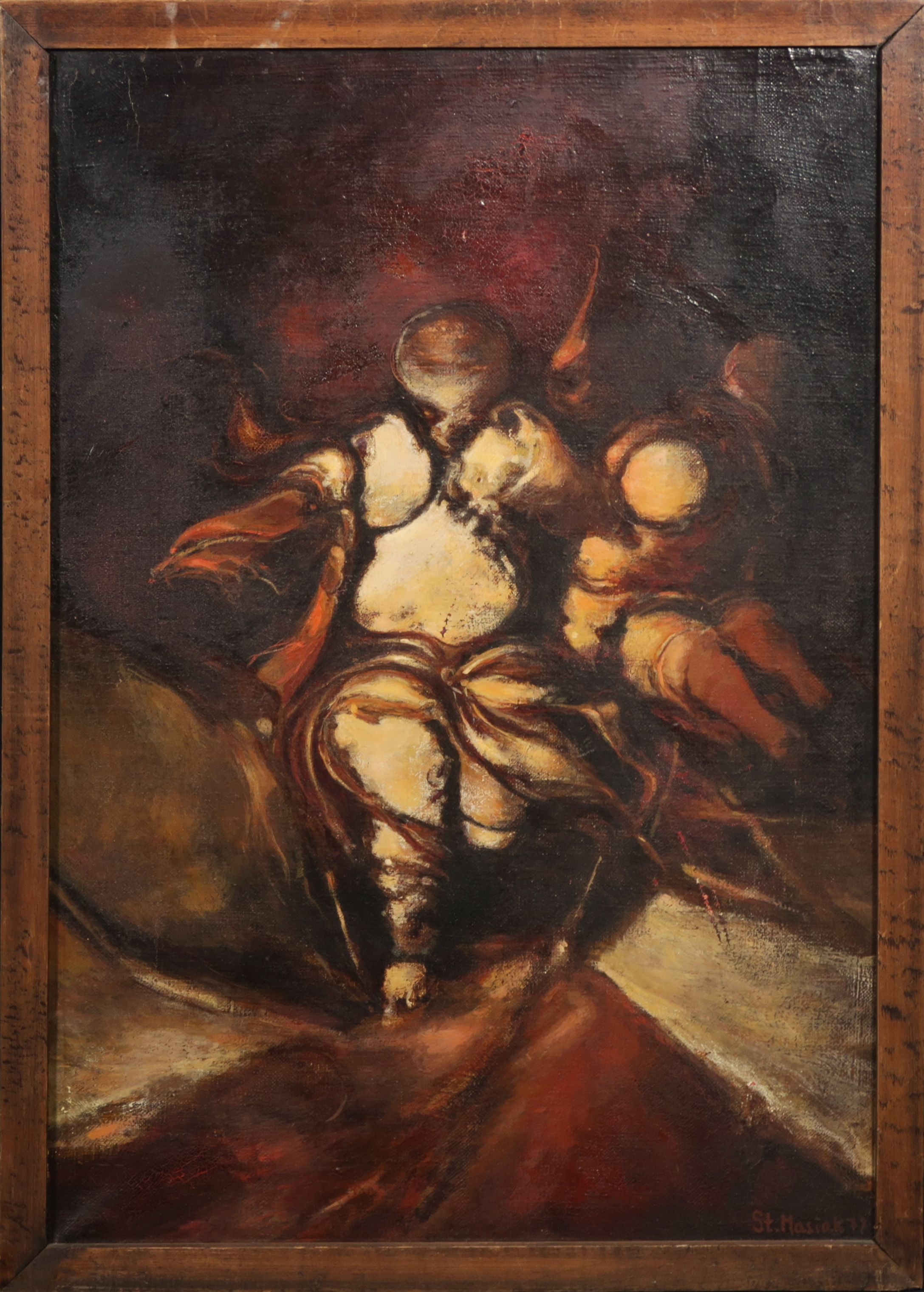 Stanislaw Masiak - Olieverf op doek, Z.T. Figuur - Ingelijst kopen? Bied vanaf 1!