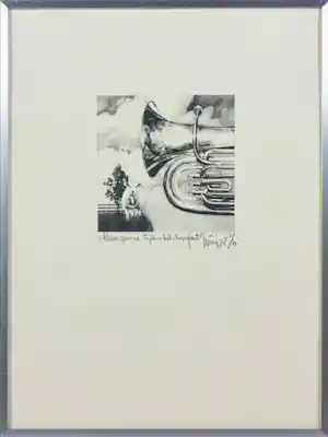 Sjouke Heins - Litho, Kleine pauze tijdens 't dorpsfeest - Ingelijst verkauft für € 50!