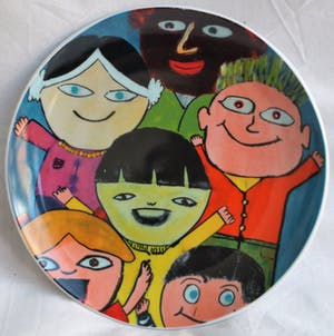 Plateelfabriek Schoonhoven N.V. - 4 Porseleinen bordjes + 1 kopje - Philadelphia kopen? Bied vanaf 1!