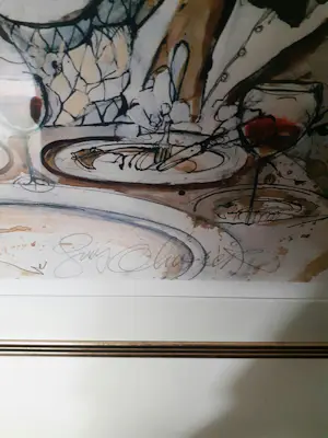 Guy Olivier - 'Diner' (groot werk, schitterend gelijst) kopen? Bied vanaf 175!