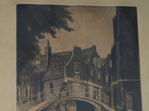 Hubert Hannemann - Ingelijste ets , ‘Delfter Gracht’ – Delft , ca. 1940 kopen? Bied vanaf 40!