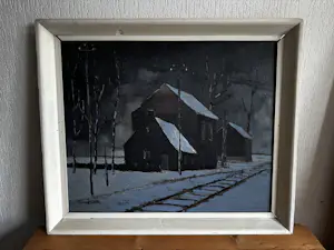 AcheterJohn ter Reehorst - Huizen langs Spoorlijn in Winters Landschap? Enchérissez de 50!