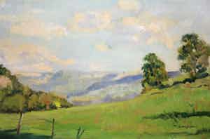 Wilhelmus L. Wijmans - olieverf op doek - berglandschap verkocht voor € 39!