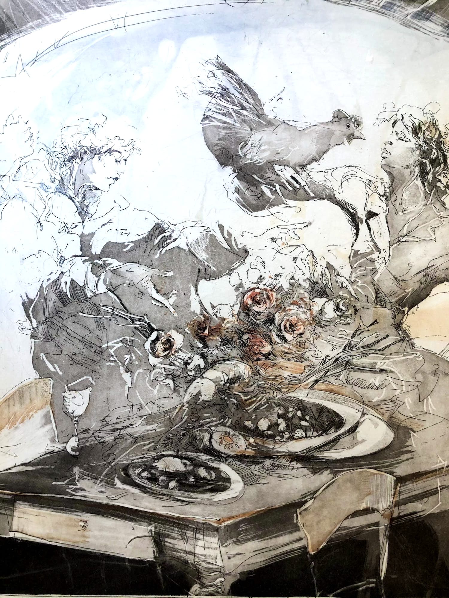 Jürgen Görg - Mr. Goldenberg und Schmuyle, M. Mussorgsky 8 - Ets, Massief Ingelijst verkocht voor € 60!