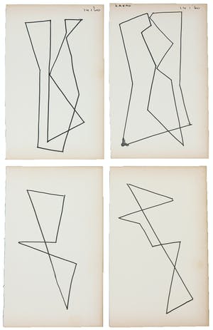 Siep van den Berg - Lot van vier abstracte composities kopen? Bied vanaf 1!