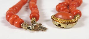 14K Goud - Collier, armband en ring met bloedkoraal kopen? Bied vanaf 300!