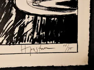 Hannes Postma - Grote kleuren Ets -1964 - Parthenogenese / Dutch ladies - bep. oplage (75) kopen? Bied vanaf 49!