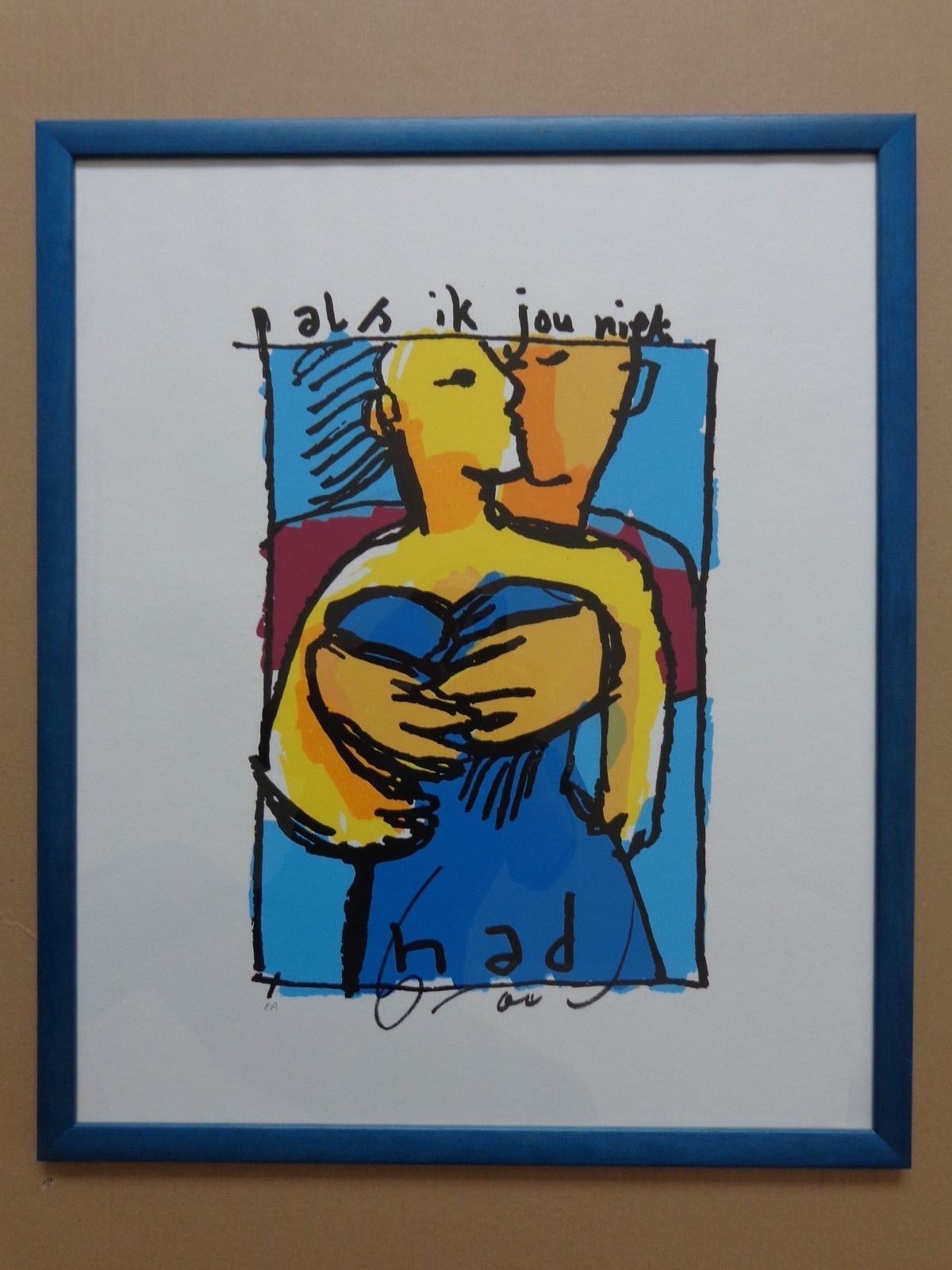 Herman Brood - FIGURATIE / KLEURZEEFDRUK / 64x53cm / KADER / SIG / CERTIFICAAT kopen? Bied vanaf 235!