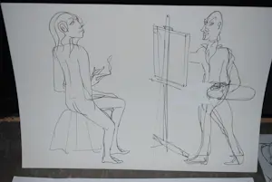 Rob Aussen - 9 inkttekeningen - strandscenes ca. 1983 kopen? Bied vanaf 75!