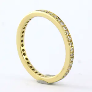 18k geel gouden alliance ring met briljant geslepen diamant  tot. 0,41ct - rm 16 kopen? Bied vanaf 440!
