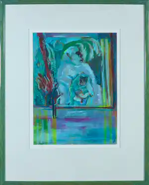 Joe Wols - Acryl op papier, Het museum van de mens - Ingelijst verkauft für € 40!