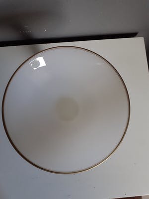 Cristallerie de Portieux - Melkglas Sierschaal Fish/Dolfijn met gouden rand kopen? Bied vanaf 35!