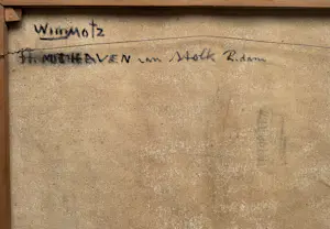 Wim Motz - Olieverf op doek | 'Houthaven van Stolk Rotterdam'| Eind jaren '50 kopen? Bied vanaf 1000!