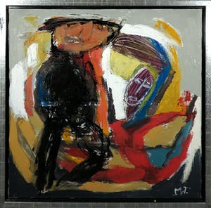 Martin van Wordragen - Olieverf op doek, Dansen voor de beul - Ingelijst (Groot) kopen? Bied vanaf 300!