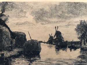 Oskar Paul Matthes - Hollands polderlandschap vermoedelijk bij Zaandam kopen? Bied vanaf 30!
