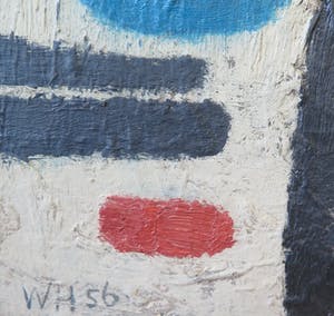 Willem Hussem - toegeschreven aan, olieverf op board, ingelijst, Abstracte compositie kopen? Bied vanaf 1250!