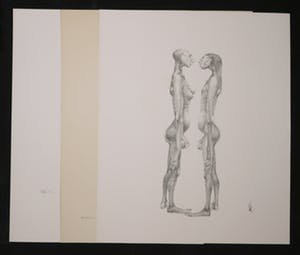 Melle Oldeboerrigter - Map (stoffen omslag) met 14 litho's, Melle (oplagenr. 1) kopen? Bied vanaf 70!