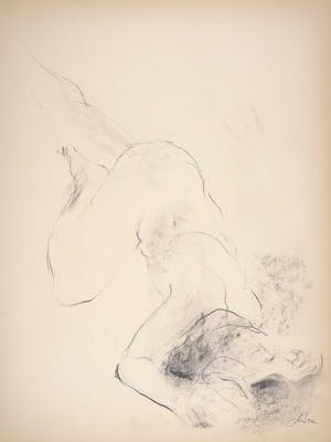 Franscz Witte - Houtskooltekening, Liggend figuur kopen? Bied vanaf 1!