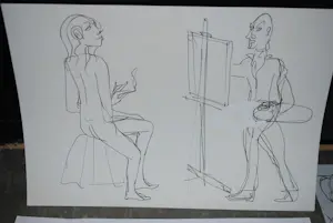 Rob Aussen - 9 inkttekeningen - strandscenes ca. 1983 kopen? Bied vanaf 20!