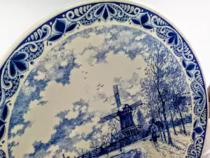 Chemkefa - Wandteller Keramik Delft Blauw Winterlandschaft nach F.J. du Chattel 70er Jahre kopen? Bied vanaf 98!