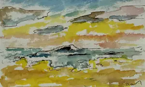 Arie Zuidersma - Ingelijste aquarel: strandgezicht - 2011 kopen? Bied vanaf 250!