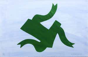 Klaas Gubbels - ‘De Loper’ - houtdruk met aquarel ondergrond - 2001 verkocht voor € 375!