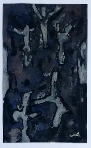 Phil Grisel - 1969 - Aquarel - "Asphalt" - dubbel gesigneerd verkauft für € 55!