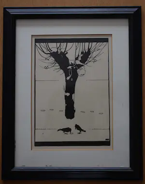 Jan Wittenberg - houtgravure - Knotwilg in de Winter kopen? Bied vanaf 125!