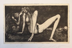 Ernst Fuchs - 'Liebesspiel der Nymphe' kopen? Bied vanaf 150!