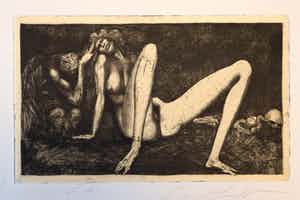 Ernst Fuchs - 'Liebesspiel der Nymphe' verkocht voor € 150!