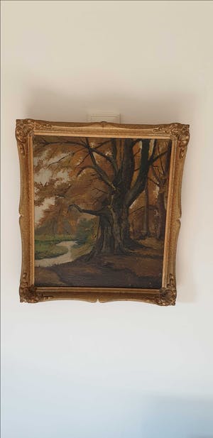 Jord van Calker - Landschap met watertje met bomen kopen? Bied vanaf 50!