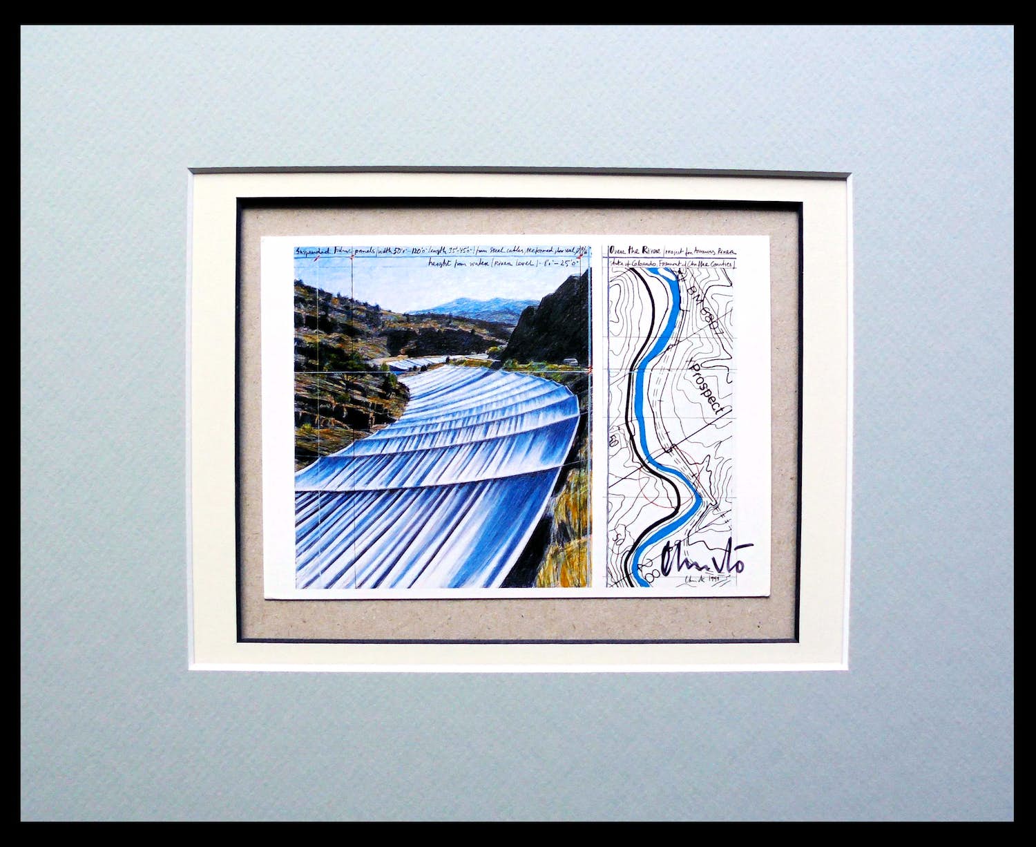 Christo - " Over the River " - Project for the Arkansas River " handgesigneerd inc. pptout verkocht voor € 109!
