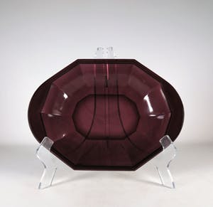 Karel de Bazel - Glas, Paars 10-kantig persglazen schaal kopen? Bied vanaf 80!