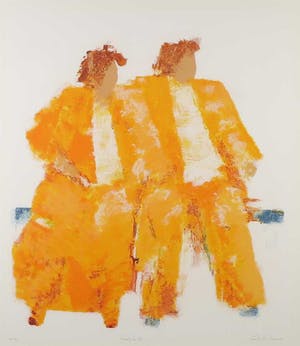 Wil Willemsen - Zeefdruk, Lovely Couple - Ingelijst (Groot) kopen? Bied vanaf 60!