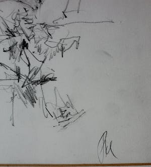 Piet Klaasse - 2 tekeningen op 1 vel: tekenende man + pianospeler kopen? Bied vanaf 55!