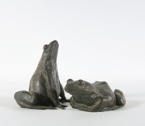 Jos Oehlen - Set van twee bronzen padden kopen? Bied vanaf 350!