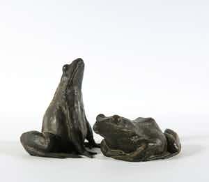 Jos Oehlen - Set van twee bronzen padden verkocht voor € 350!