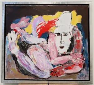 Martin van Wordragen - Ingelijste olieverf op doek: Voyeur kopen? Bied vanaf 475!