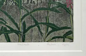 Grietje Postma - Houtsnede: veld met bloemen - 1994 kopen? Bied vanaf 299!