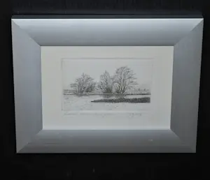 Han van Hagen - 2 etsen: jong eendje & landschap kopen? Bied vanaf 30!