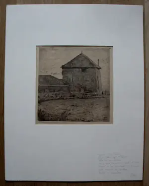 Pieter Dupont - Ets: "Hooiberg met boerderij" - 1895 kopen? Bied vanaf 60!
