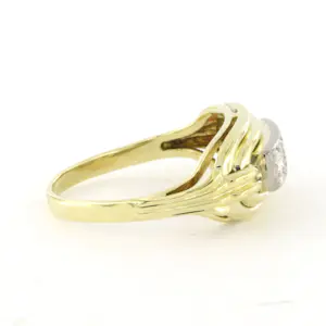 14k bicolour gouden ring met briljant geslepen diamanten tot. 0.12ct kopen? Bied vanaf 310!