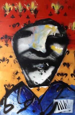 Herman Brood - schilderij Knight met HBM certificaat ingelijst TOPWERK verkocht voor € 5200!