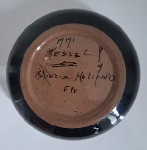 Plateelbakkerij Zuid-Holland - Bijzondere Art Deco dekselpot – Decor ‘Tessel’ – 1918 kopen? Bied vanaf 29!