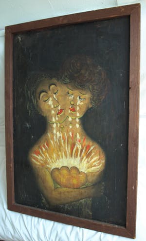 Niet of onleesbaar gesigneerd - Gesigneerd W.J.J. , Gouache – GROOT – 103 x 73 cm kopen? Bied vanaf 1!