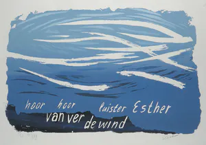 Wally Elenbaas - Zeefdruk, Hoor hoor (...) - Ingelijst kopen? Bied vanaf 70!