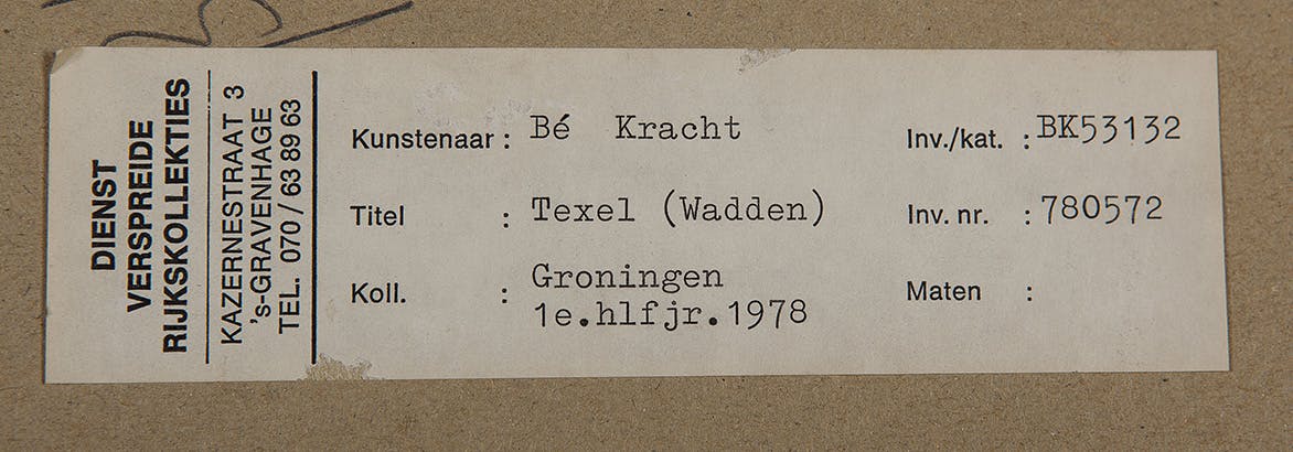 Be Kracht - Texel (Wadden) - Linosnede op papier - oplage 1 / 8 - BKR Groningen kopen? Bied vanaf 10!