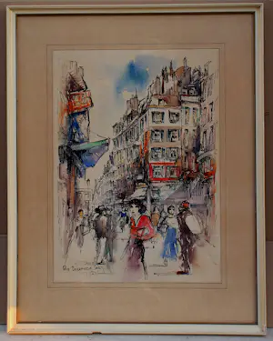 Jan Rijlaarsdam - Ingelijste aquarel: Rue Bonaparte Paris kopen? Bied vanaf 375!
